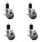 Service Caster 3.5'' Gray Poly Swivel 1-3/4'' Expanding Stem Caster Set with Brake, 4PK SCC-EX20S3514-PPUB-TLB-134-4 - alternate 1
